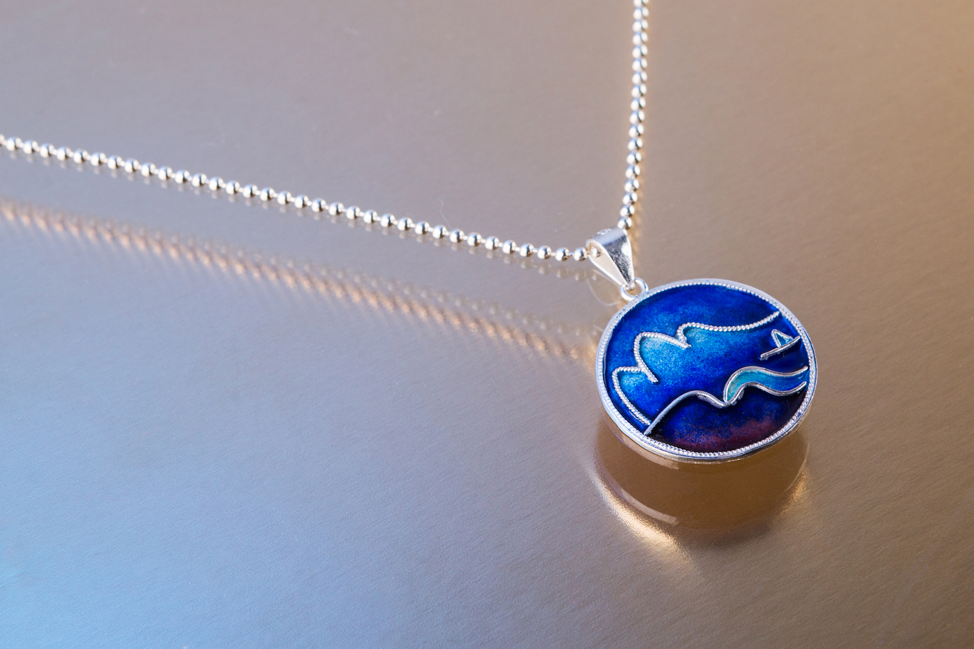 设计案例_“一滴山水”银花丝珐琅系列饰品